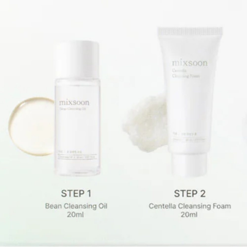 Mixsoon Skincare Set cleansing foam + cleansing oil Travel Size